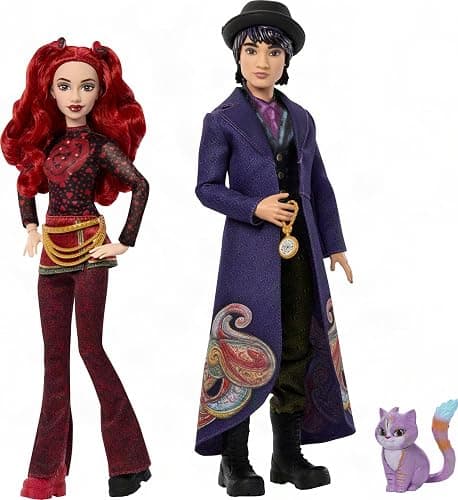 Mattel Disney Descendants: Wicked Wonderland Fashion Doll 2-Pack, Red & Max with Movie-Inspired Clothing, Cat Animal Friend & Pocketwatch Accessory (Amazon Exclusive) thumbnail 6