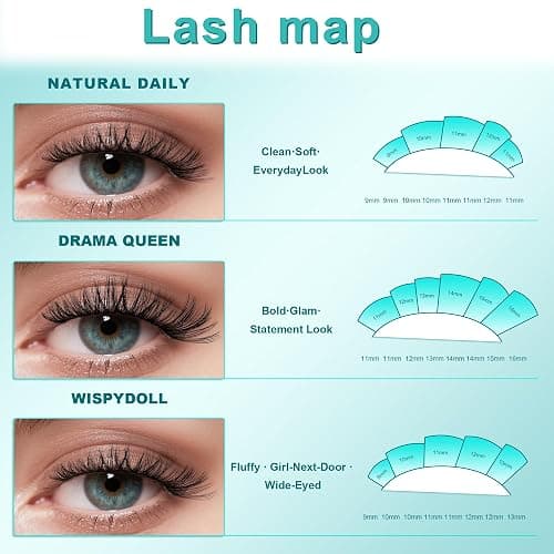 AMZGIRL Lash Clusters Kit 320Pcs, 30D+40D D Curl Wispy Eyelash Extensions | DIY Individual Cluster Lashes with Bond and Seal, Remover & Applicator Tools, At Home Lash Extension Kit thumbnail 6