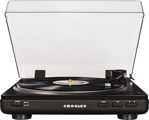 Crosley T400D-BK Fully Automatic Bluetooth 2-Speed Turntable Record Player with Built-in Preamp, Black - Image 1