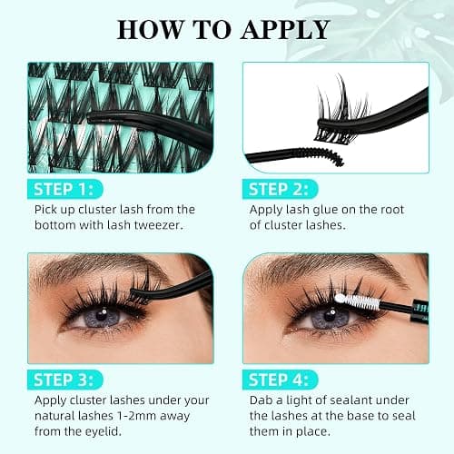 Lash Clusters Kit 140pcs Manga Lash Extension Kit Anime Cluster Lashes Natural Look with Waterproof Lash Bond and Seal, Lash Tweezer with Wet Look Ultra-Thin Band Anime Lashes(Puppy-Kit,C-10-18mm) thumbnail 5