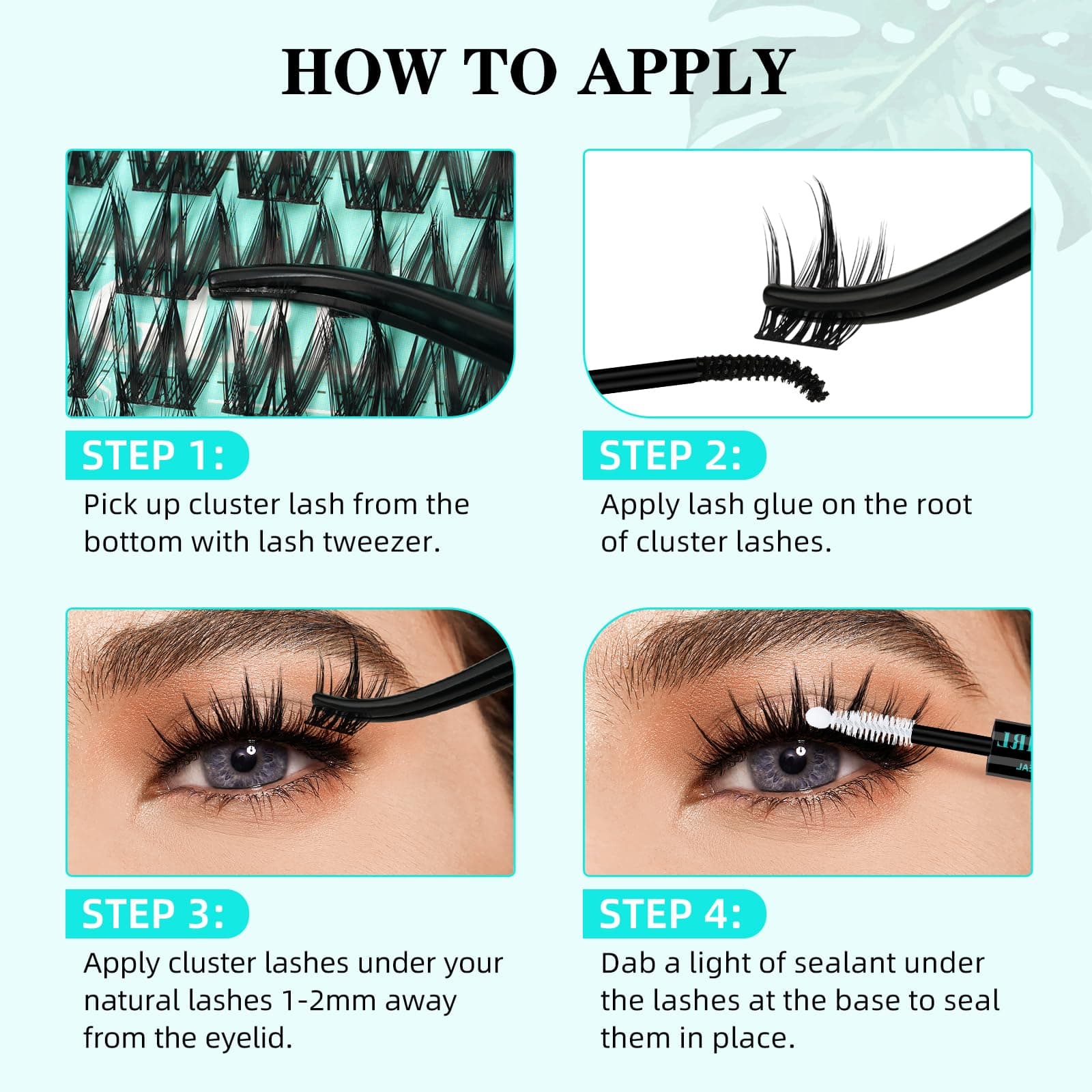 Lash Clusters Kit 140pcs Lash Extension Kit Manga Cluster Lashes Natural Look with Bond and Seal Waterproof,Tweezer with Wet Look Ultra-Thin Band Lashes(Puppy,C-10-18mm) thumbnail 5