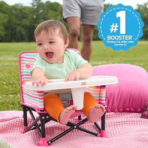 Bright Starts Disney Minnie Mouse Pop 'N Sit Portable Booster, Indoor/Outdoor Use, Floor Seat with Feeding Tray, 6 Mos - 3 Yrs thumbnail 5