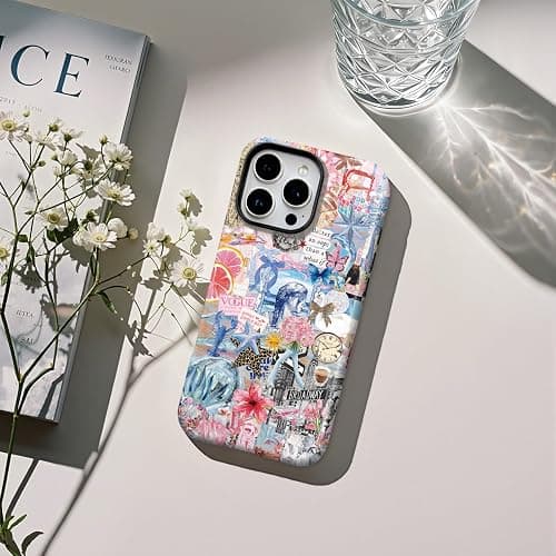Lumen for iPhone 16e / iPhone 17e Case, Compatible with Magsafe, Hard Shell Cover with Camera Protection for Girls Women - Abstract Leopard Bow Spring Watercolor Disco Coastal Preppy Collage thumbnail 9
