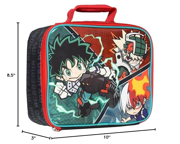 Bioworld My Hero Academia Lunch Box Chibi Deku Shoto And Bakugo Anime Manga Lunch Bag thumbnail 2