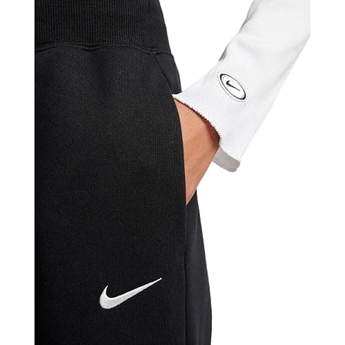 Nike Sportswear Phoenix Fleece Women's High-Waisted Wide-Leg Sweatpants (DQ5615-010, Black/Sail) Size Large thumbnail 4