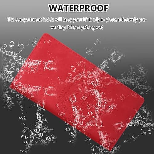 Car Registration and Insurance Holder,PU Leather Car Glove Box Organizer Car Document Holder for ID,Driver's License,Universal Car Organizer Car Accessories for Women/Men (Red) thumbnail 6