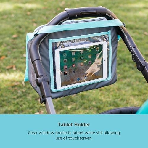J.L. Childress 3-IN-1 Kids Travel Tray & Tablet Holder - Car Seat Lap Tray Desk for Toddlers, Road Trip Essentials, Car Seat Activity Table, Travel Accessories - Grey/Teal thumbnail 4