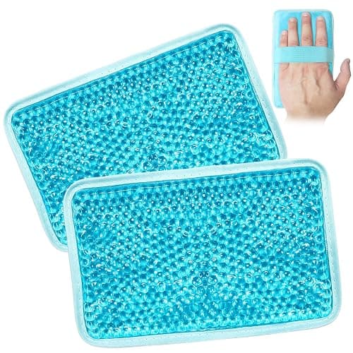 Gel Beads Ice Pack Ice Bag with Strap-Reusable Hot & Cold Pack Compress Therapy for Pain, Swelling,Injuries of Knee, Shoulder, Foot, Back, Ankle, Neck, Hip, Elbow,Wisdom Tooth (Blue-2Pack) - Image 1
