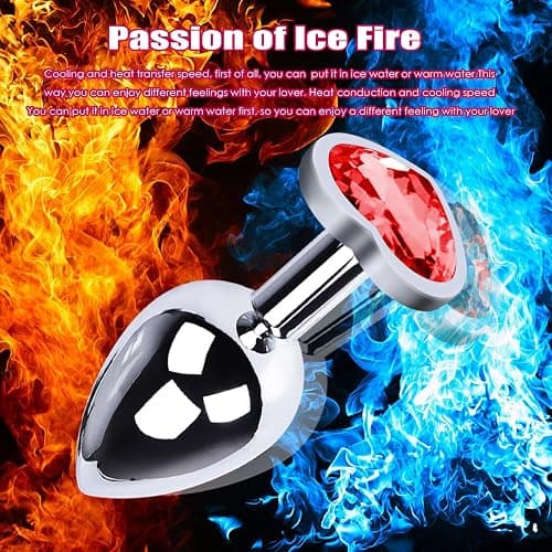 3 Pièces plug anale, Plug anale debutant Grand Moyenne Petite taille Plug,et Facilement Nettoyable,Jouets Sexuels Anaux De Luxe En Forme De Coeur Sex toys butt plug pour homme femme (Rouge) thumbnail 5