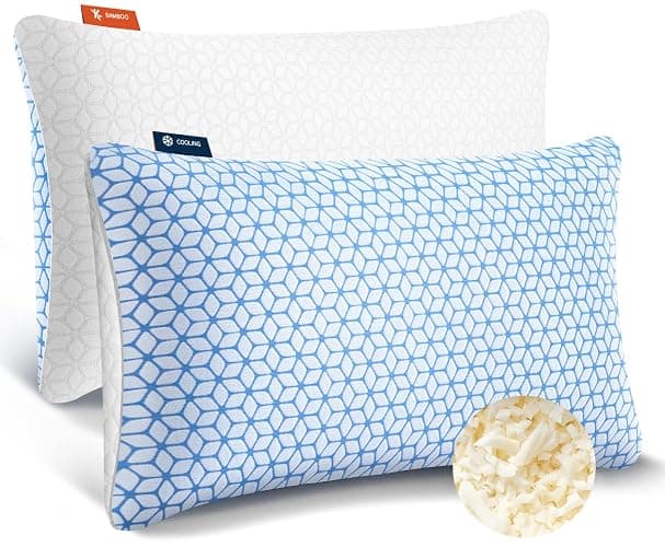 Love Attitude Shredded Memory Foam Pillows King Size Set of 2, Cooling Pillow Firm and Soft Adjustable for Side Back Stomach Sleepers - Image 1