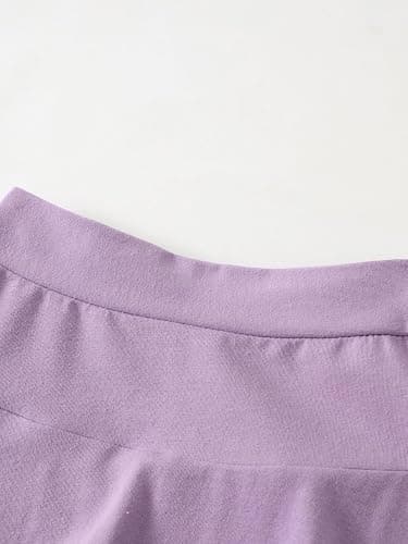 Fdqin 2 Pack Girls Skirts Elastic Flared Plain Tennis Skater Skirts with Built-in Shorts Kids Active Flowy Skorts thumbnail 5