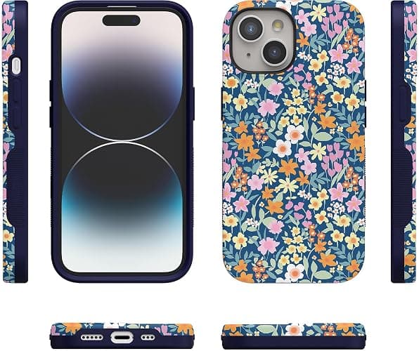 Casely iPhone 15 Case | Full Bloom | Navy Floral | Bold Case | Compatible with MagSafe thumbnail 7