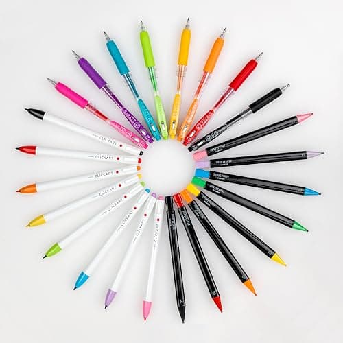 Zebra Pen Creative Essentials Clicking Set 24-Pack, Includes 8 ClickArt Markers, 8 Colored Pencils and 8 Sarasa Clip Retractable Gel Pens, Assorted Ink Colors (76124) thumbnail 8