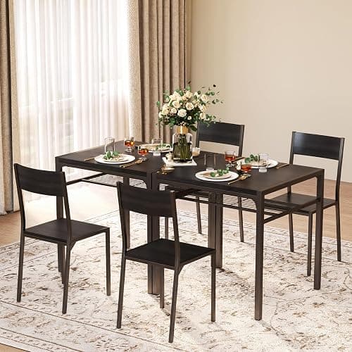 Gizoon Dining Table Set for 2, 3 Piece Kitchen Table with 2 Chairs for Small Space, Apartment, Kitchen, Dining Room, Space-Saving thumbnail 7