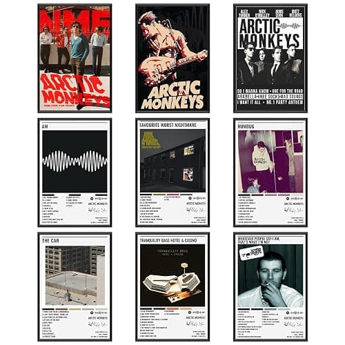 DEJIN 9 PCS Arctic Monkeys Band Poster, Music Album Cover Posters, Unframed Canvas Picture Print, Wall Art Decor for Home Bedroom, Living Room, Teen and Girls Dorm 8 * 12 inches - Image 1