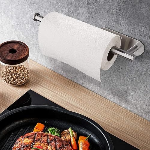 Paper Towel Holders for Kitchen,Paper Towels Bulk- Self-Adhesive Under Cabinet,Both Available in Adhesive and Screws,Stainless Steel thumbnail 5