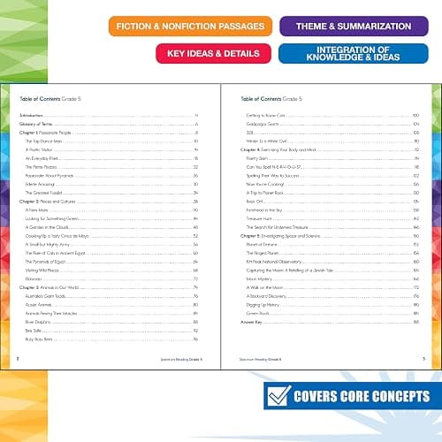 Spectrum Reading 5th Grade Workbooks, Activity Book Covering Nonfiction and Fiction Passages, Theme, Summarization, and more, Classroom or Homeschool Curriculum thumbnail 2