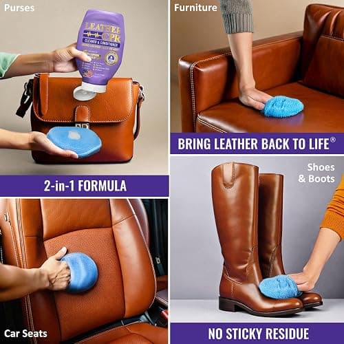Leather CPR Cleaner & Conditioner 18oz - Cleans, Conditions, Restores & Protects Leather Furniture, Handbags, Car Seats, Interior, Jackets, Boots, Purses, Shoes, Couch, Saddles, Tack & More thumbnail 5