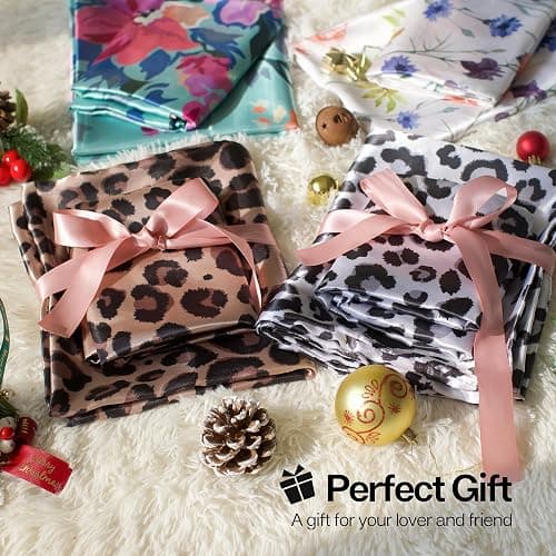 MR&HM Satin Body Pillow Cover, Soft and Breathable Body Pillow Case with Envelope Closure, Cooling and Silky Long Pillowcase for Hair and Skin,Grey (20x54, Brown Leopard) thumbnail 6