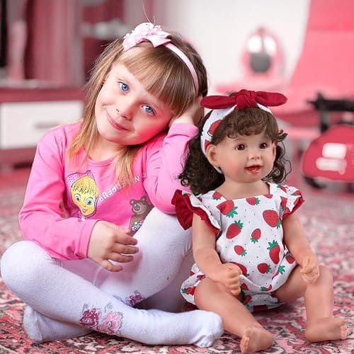 BABESIDE 3Pcs Reborn Baby Doll Clothes for 17-22 Inch Dolls,Strawberry Outfit Set with Magnetic Pacifier, Cute Baby Doll Accessories for Newborn Reborn Girl Dolls thumbnail 2