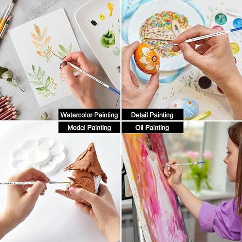 XDT#830 Rigger Artist Paint Brush 6 Piece Set Extra Long Fine Point Liner Tip #000#00#0#1#2#3, Scale Models Nail Acrylic Oil Watercolor thumbnail 5