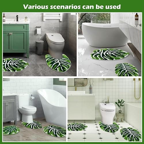 Baahrnom U Shaped Toilet Rug 24" x 20" Extra Soft Absorbent Microfiber Contoured Bathroom Rugs Non Slip Toilet Rugs for Bathroom U Shaped Washable Unique Aesthetic Toilet Bath Mat - Dsy 24l X 20w"u Shaped thumbnail 7