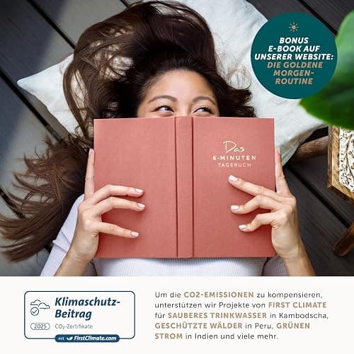 6-Minuten® Tagebuch für Erwachsene 2026 (Das Original) – Mehr Achtsamkeit, Resilienz & Selbstliebe – Dankbarkeitstagebuch, Journal Buch – Achtsamkeitstagebuch in 22 Sprachen übersetzt thumbnail 7