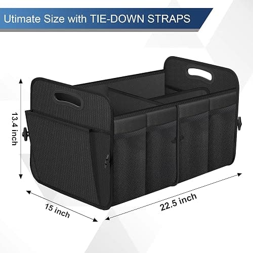 Femuar Car Trunk Organizer, Trunk Storage Organizer with 72L Large Capacity Waterproof Collapsible and 11 Pockets, Trunk Organizer for Suv/Jeep/Sedan, Large Size, Black thumbnail 4