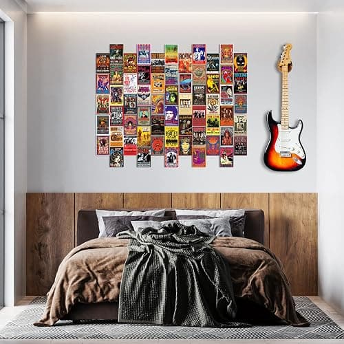 WOONKIT 60 PC Vintage Rock Band Posters, 70s 80s 90s Retro Concert Prints, Bedroom Wall Art, Album Cover Collage, 4x6 Inch (Set of 60) thumbnail 2