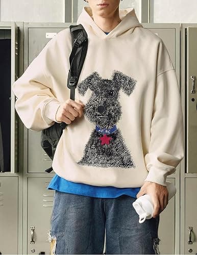 Aelfric Eden Dog Graphic Hoodie Oversized Cute Star Sweatshirt Unisex Y2k Casual Hooded Pullover thumbnail 2