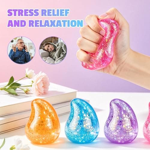 Squishy Stress Balls,Cube Squishies Anxiety Stress Relief Ice Squishy Malt Sugar Balls,Soft Sensory Calming Toys for Kids Teens, Party Favors & Classroom Prizes for Kids - Blue thumbnail 5