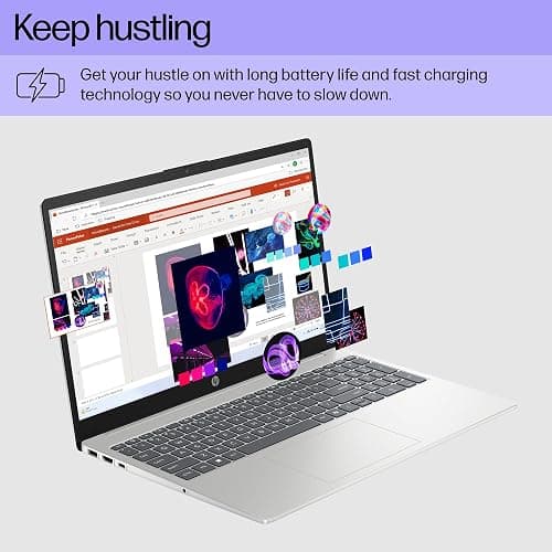 HP 15.6 inch Laptop, HD Touchscreen Display, AMD Ryzen 3 7320U, 8 GB RAM, 128 GB SSD, AMD Radeon Graphics, Windows 11 Home in S Mode, Natural Silver, 15- fc0099nr thumbnail 4