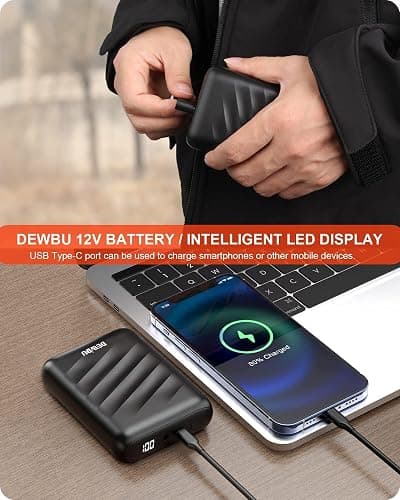 DEWBU Heated Jacket for Men with 12V Battery Pack Winter Outdoor Soft Shell Electric Heating Coat thumbnail 5