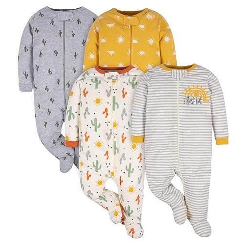 Gerber Baby Girls 4-Pack Sleep 'N Play Footie - Image 1