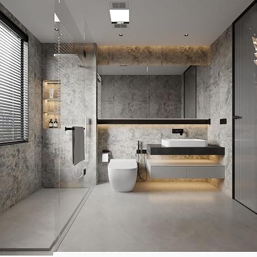 BAYYA Concrete Wallpaper Peel and Stick Grey/Brown/Beige Cement Contact Paper 15.8"x591" Industrial Style Self Adhesive Waterproof Removable Wall Covering Vinyl Film Furniture Stickers for Wall thumbnail 4