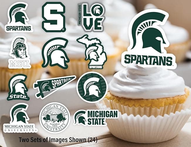 Michigan State University Cupcake Topper Party Supplies for MSU Football, Birthday, Graduation Party (Michigan State Spartans) thumbnail 5