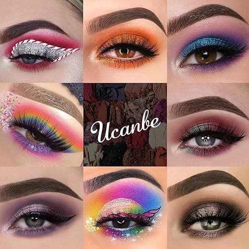 UCANBE 86 Colors Nude Eyeshadow Palette with 15pcs Makeup Brushes Set, Matte Glitter Long Lasting Highly Pigmented Waterproof Colorful Eye Shadow Contour Blush Powder Highlighter All in One thumbnail 4