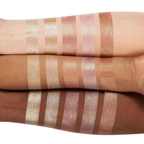 Highlighter Powder Palette, Makeup Palette Facial Bronzers Illuminator Palette Highlighter Baked Waterproof Long Lasting Brilliant Lighten Skin Color (5 Color, 1 Count (Pack of 1)) thumbnail 7