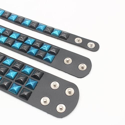 CCAKXCJJ 3PcsPunk Bracelet Leather Studded Bracelets Emo Bracelet Adjustable Goth Bracelets for Men Women thumbnail 7