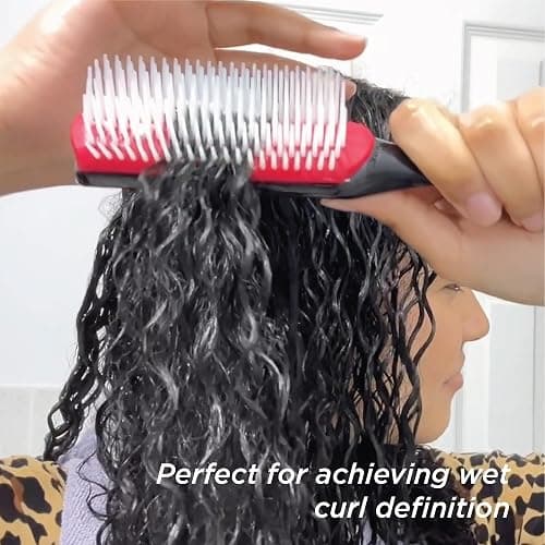 Denman D3 Original Curl Definer & Styler, Curly Hair Brush for Women & Men – 7 Row Detangling & Curl Defining Brush for Smooth Defined Curls - a precision Styling Brush for straight hair thumbnail 7
