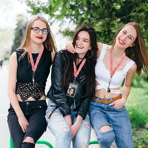 Marspark 2 Set Scrunchie Lanyards with 4 Card Holders for ID Badges and Keys Cute Stretchy Scrunchie Neck and Wrist Lanyards for Teacher Women Nurses School Office Supplies(Bright, Checked) thumbnail 7