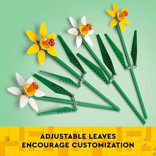 LEGO Daffodils - Building Toy for Kids, Girls and Boys, Ages 8+ - Birthday Gift for Kids - Artificial Daffodil for Bedroom Decor and Display - 40747 thumbnail 5