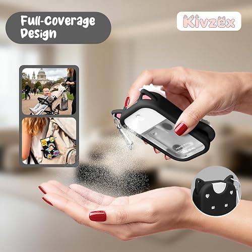 Kivzex Cat Silicone Case for Touchland Hand Sanitizer Spray with Keychain, Compatible with Power Mist & Glow Mist 1 FL Oz/30ML for Touchland Case, with Charms Accessory Cute Travel Cover Sleeve Black thumbnail 6