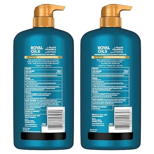 Head & Shoulders Royal Oils Anti-Dandruff Shampoo and Conditioner Twin Pack, 1% Pyrithione Zinc, Curly Hair, Coily Hair, Scalp Relief, Moisture Renewal, 31.4 fl oz Each thumbnail 8