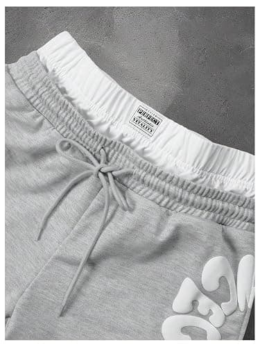 SHENHE Men's Y2k Graphic Baggy Sweatpants Wide Leg Open Bottom Drawstring Sweatpants with Pockets thumbnail 3