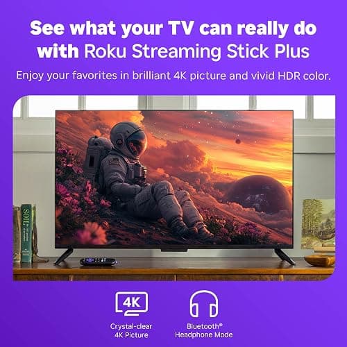 Roku Streaming Stick Plus 2025 - 4K & HDR Roku Streaming Device for TV with Voice Remote - Free & Live TV thumbnail 3