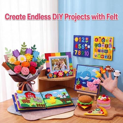Reginary 120 Pcs 8 x 16 Inch Felt Sheets Bulk for Craft 40 Assorted Color Felt Fabric Squares Stiff Paper for Back to School Festival Holiday DIY Craft Sewing Patchwork thumbnail 4