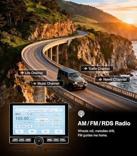 10 inch Car Stereo Dash Kit Replacement for Toyota Tacoma Radio Upgrade 2005-2015,QLED Touch Screen Head Unit w/Wired Wireless CarPlay Andriod Auto GPS Navigation 5GWiFi FM/AM (10 inch 4G+64G) thumbnail 8