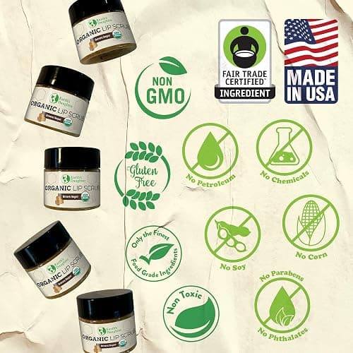 Earth's Daughter Organic Brown Sugar Lip Scrub 0.7 oz - USDA Organic Lip Exfoliator Scrub for Dry Lips - Fair Trade, Brown Sugar, Jojoba Oil, Beeswax, Coconut Oil - Scrubber Exfoliator thumbnail 3