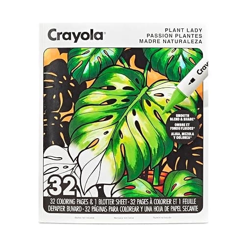 Crayola Plant Lady Adult Coloring Book, 32 Pgs, Alcohol Marker Friendly Paper, Mindfulness & Screen Free Activity for Adults and Plant Parents - Image 1
